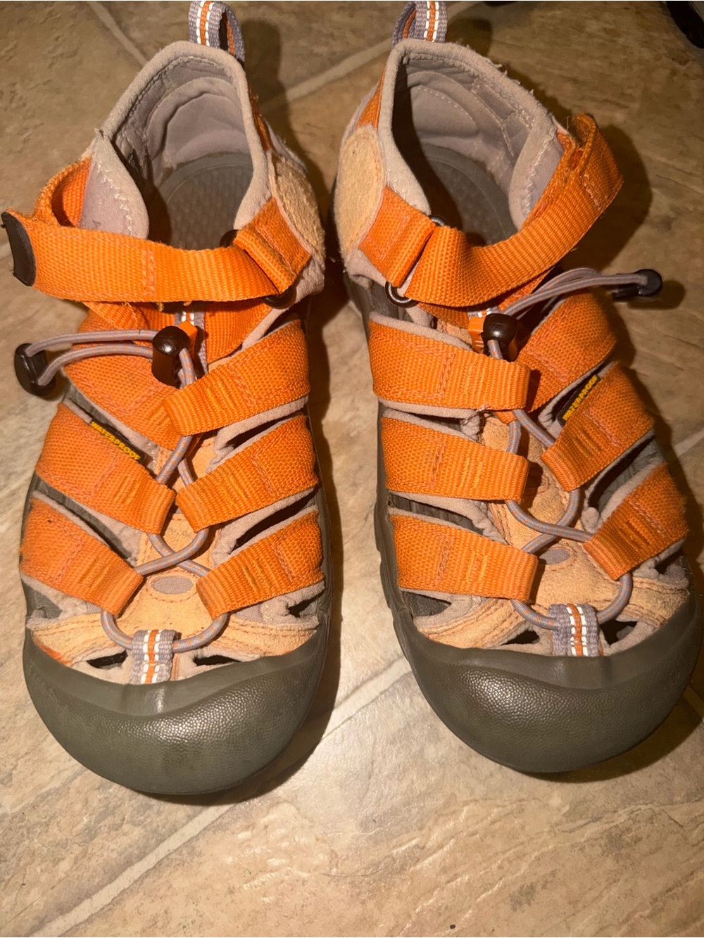 KEEN Venice H2 Youth Sandals Size 3 Orange Gray Water Hiking Shoes